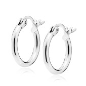 Cercei rotunzi argint Ø15 mm x 2 mm Classic Hoops DiAmanti KHR215R-DIA